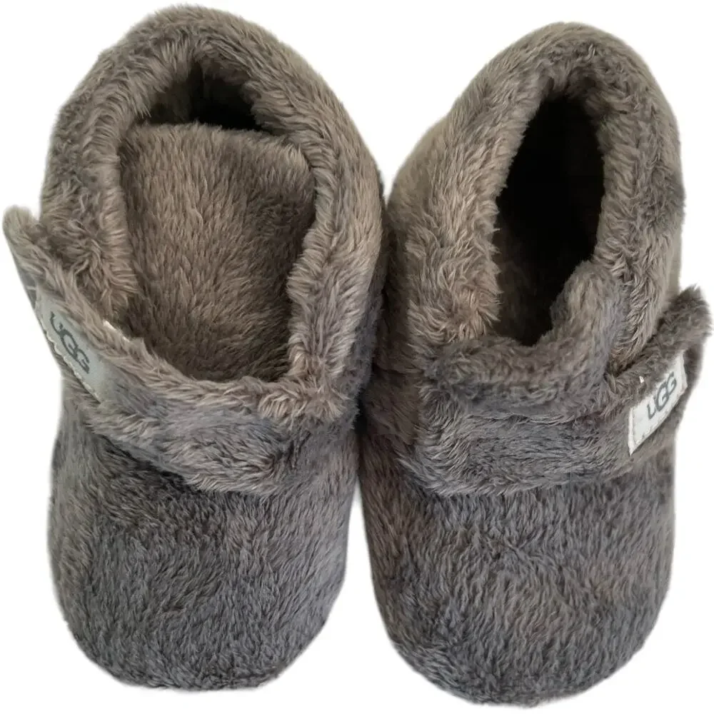 NWOT Infant Plush Ugg No Tie Booties GRAY size 4/5